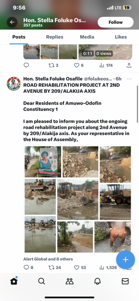 “Amuwo-Odofin Constituency 1 Embarks on Strategic Road Rehabilitation to Enhance Community Infrastructure”