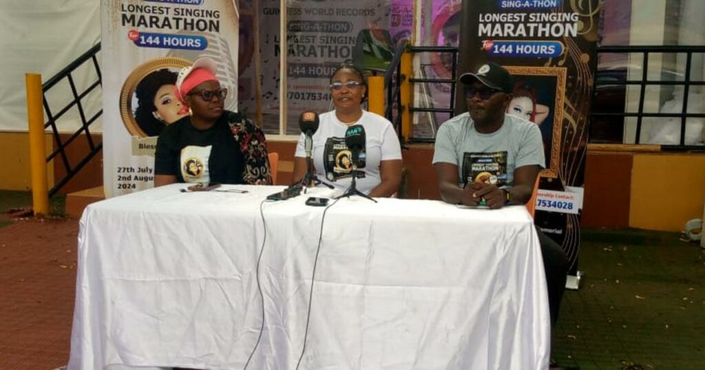 Nigerian Nightingale Takes Flight: Blessing Jibromah Attempts Grueling 144-Hour Singing Marathon