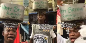 From Fan to Flier: Nigerian Man Celebrates Burna Boy's Birthday with Creative Hawking Stunt