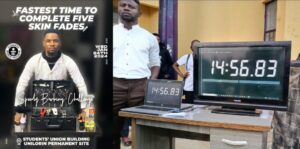 From Textbooks to Trimmers: UNILORIN Student Scores World Record with Blazing Fast Fades