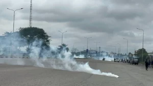 Protests: Police Tear-Gas Protesters At Lekki Tollgate