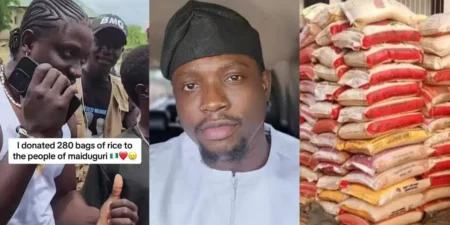 Verydarkman Donates 250 Bags of Rice to Flood Victims in Maiduguri