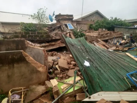 Tragedy Strikes Benin City as Building Collapses During Heavy Rain