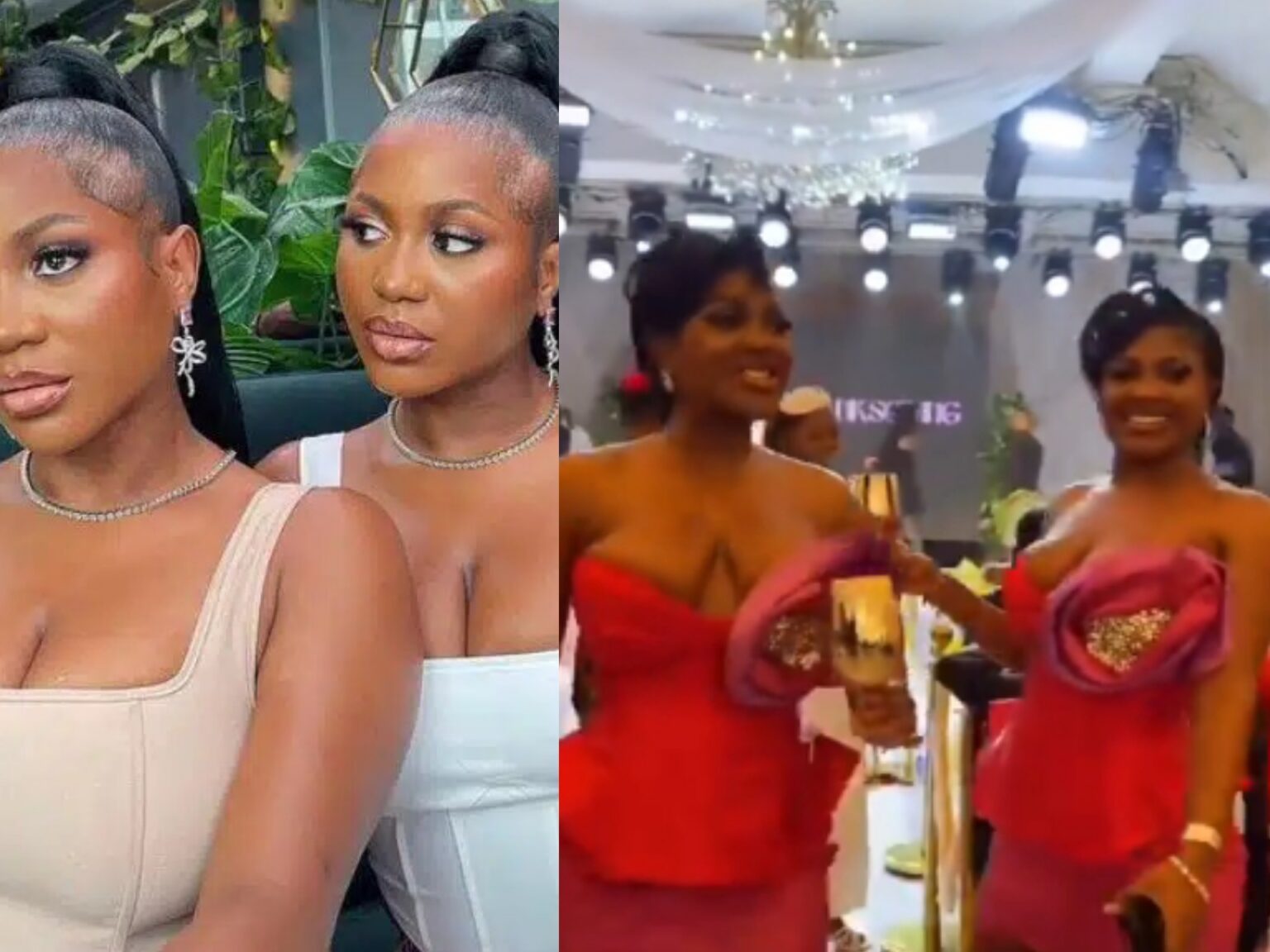 BBNaija Twins Wanni and Handi Spark Controversy at Toke Makinwa's Thanksgiving