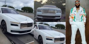 Davido's  New Electric Rolls-Royce Spectre Arrives in Nigeria, Sparking Cost Controversy