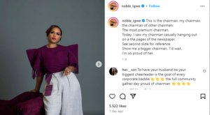 Media Mogul Noble Igwe Celebrates Wife's Newspaper Feature, Showcasing Marital Pride in Nigerian Entertainment Industry