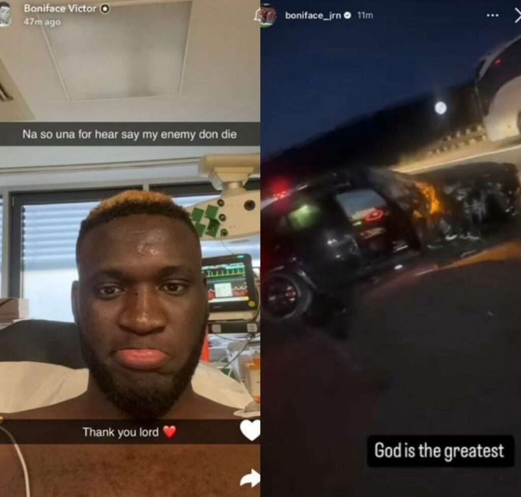 Super Eagles Star Victor Boniface Cheats Death in Horrific Car Crash