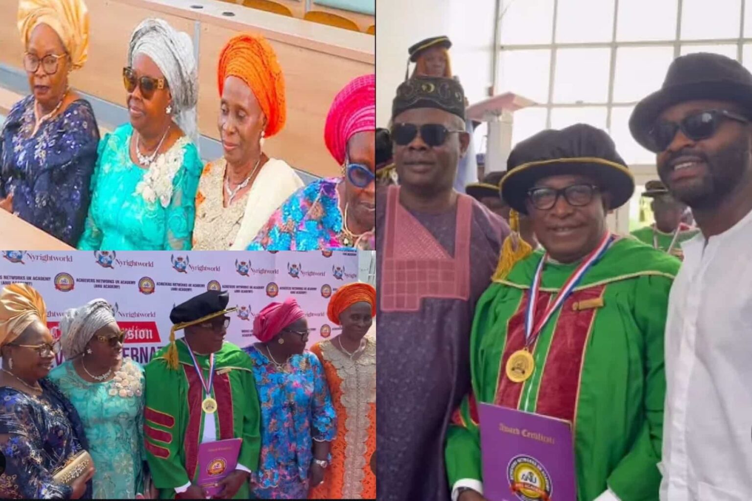 Adebayo Salami's Four Wives Present United Front at His Doctorate Ceremony