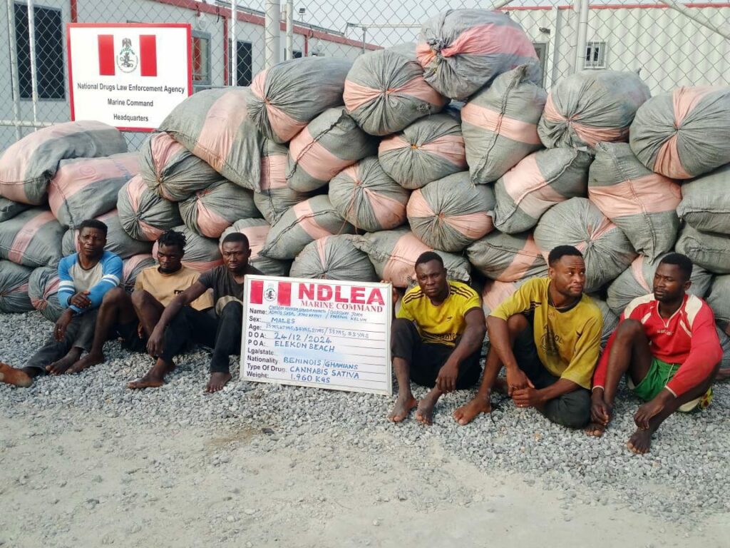 NDLEA Seizes Two Tons of Cannabis, Six Foreign Nationals in Lagos Beach Operation