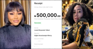 MOYO LAWAL'S SURPRISE N500K GIFT MOVES MERCY AIGBE TO TEARS AMID FIRE TRAGEDY